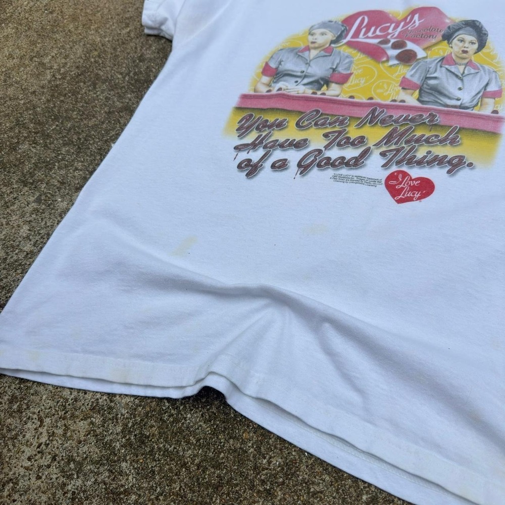 Vintage 90s I Love Lucy Graphic Tee TV Show Promo White Large (b4) - Picture 7 of 7